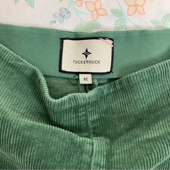 Tuckernuck Ashford green corduroy crop flare pants medium - Picture 9 of 11